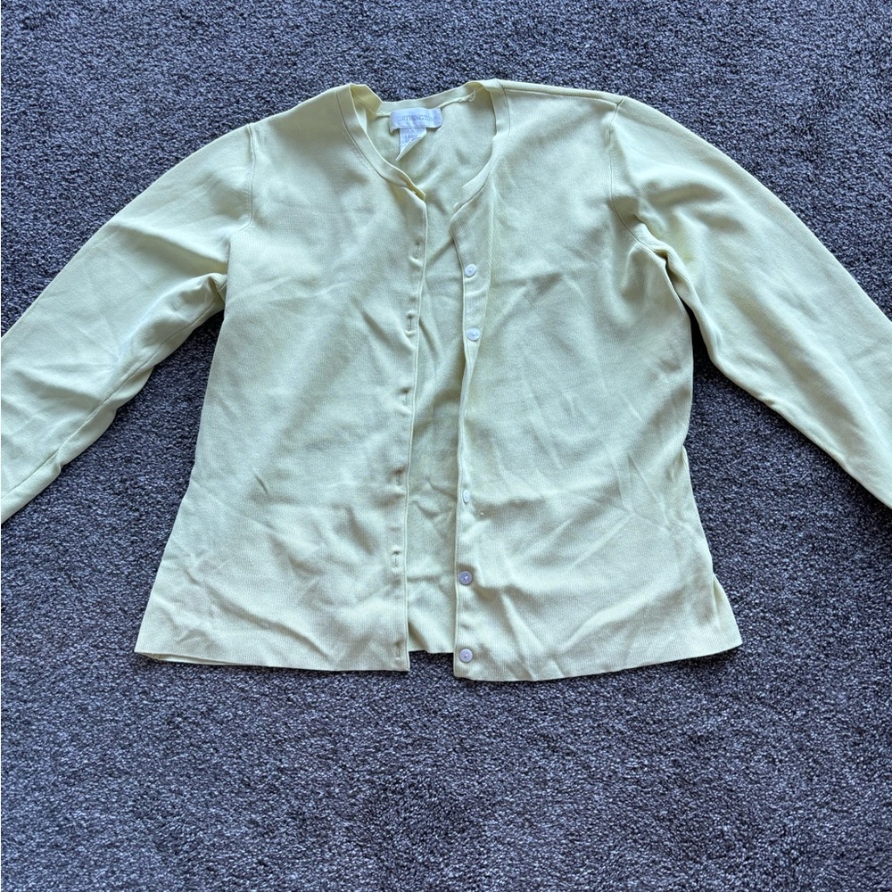 Elegant Light Yellow Women's Cardigan